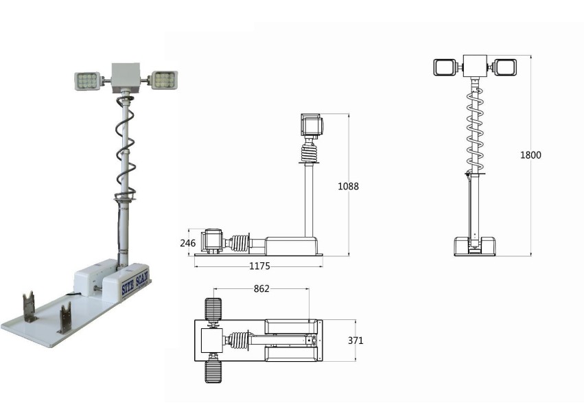 4.5m vehicle roof mobile led lighting tower